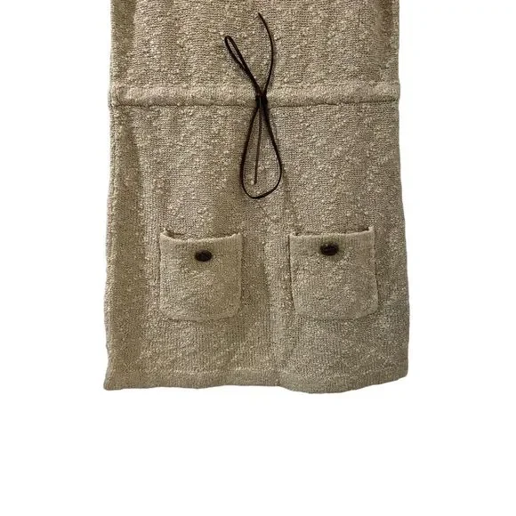 PRADA Boucle Drawstring Mini Dress NWT Small Oatmeal Brown Authentic New - Picture 5 of 16